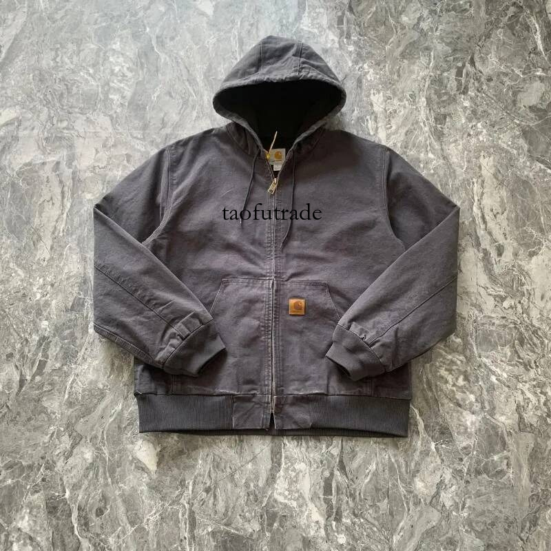 carharret jacket Men's Jackets High-Quality Vintage Washing Hooded carharttshirt Jacket Loose Fit Fitzip-Up Autumn Style Casual Clothing Jacket 10f