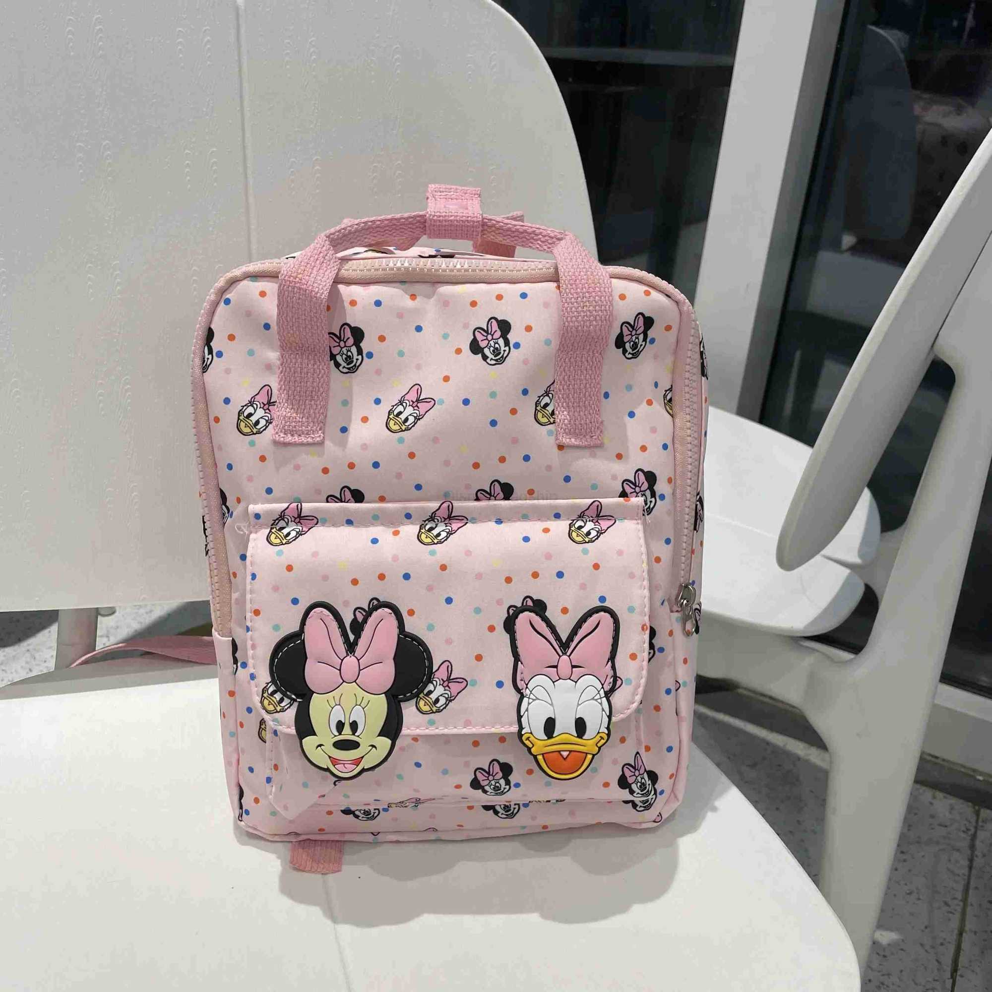 Disney 2024 New Cartoon Minnie Childrens Bag Baby Daisy Print Backpack Kindergarten Fashion School BagXJ250515