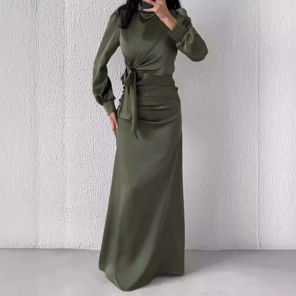 2024 Spring/Summer New with Tie, Slim Fit, High Waist Dresses, Elegant Dress Dresses for Women