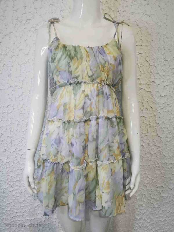Women Dresses Spring/Summer New Vacation Sexy Printed High end Strap Dress for Women with Lining
