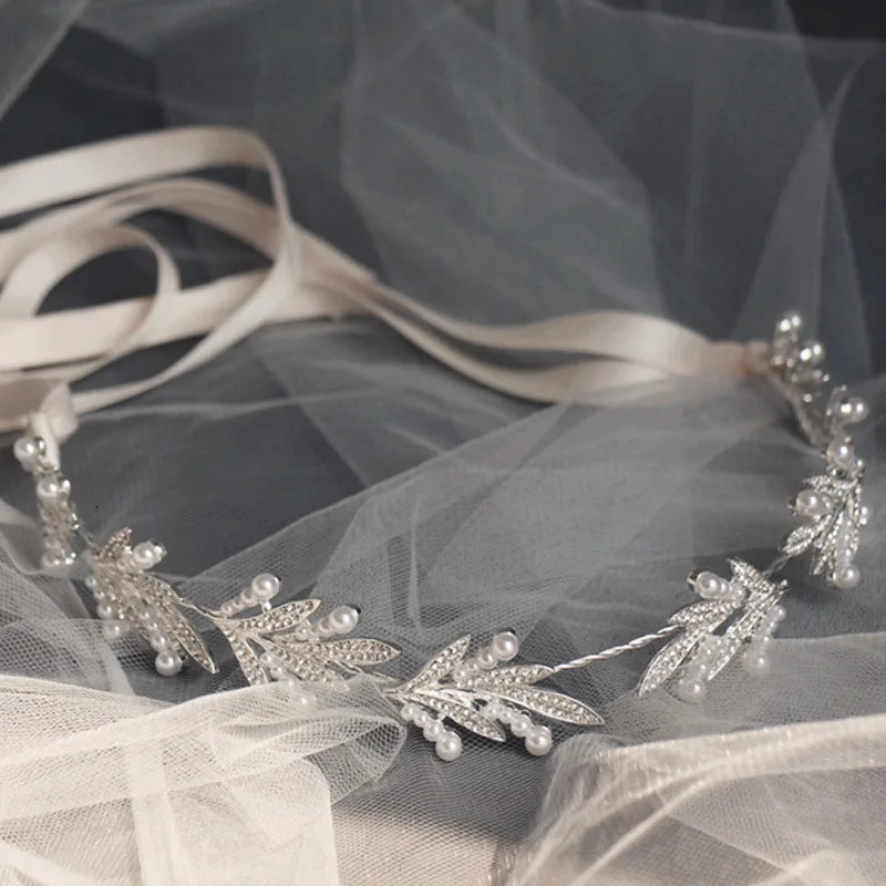 Pearl Rhinestone White Flower Headband Women Wedding Hair Accessories For Women Bride Tiara Headband Hair Jewelry Hairband 250509