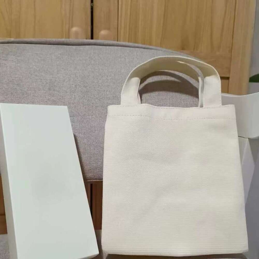 New Canvas Hand-Held Shoulder Bag, Daily Commuting, Work, Shopping Bag With Box, White B5