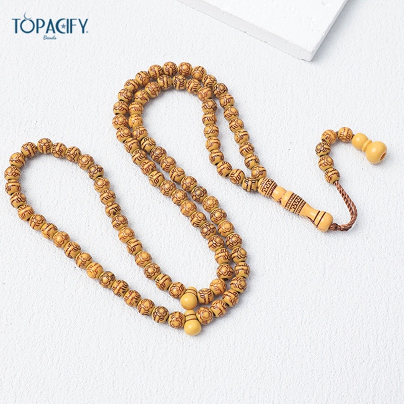 99 Muslim beads, 7-centimeter imitation wooden prayer beads