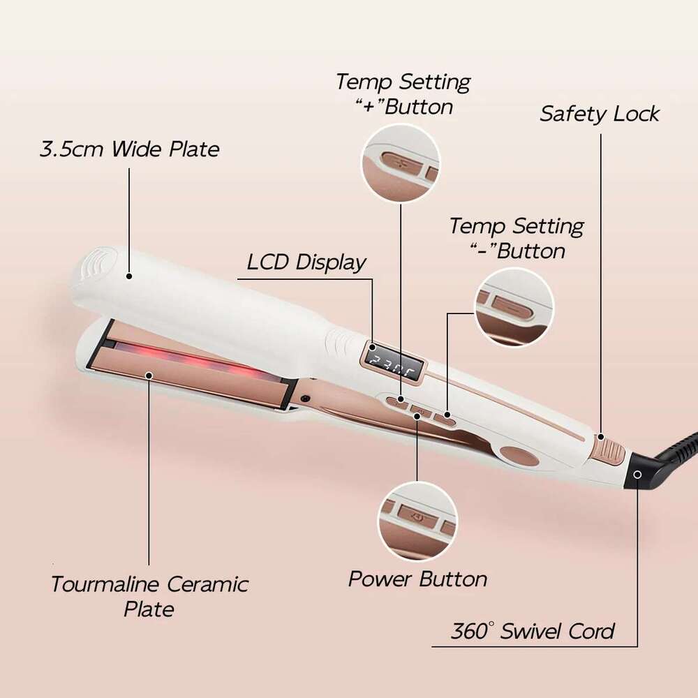 Ceramic flat iron straightener Rapid heat comb LCD Display Professional Hair Styling Tools curler Infrared Smooth hair care