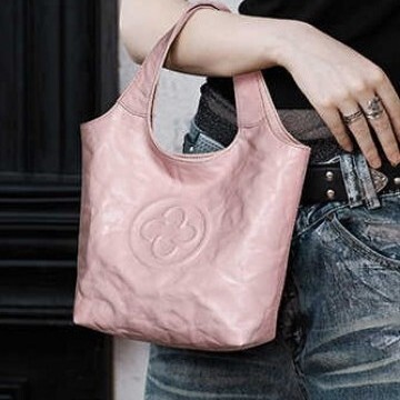2025S designer summer new item Casile small tote tanned cowhide women pink pleated shoulder handbag crossbody vegetable basket bag