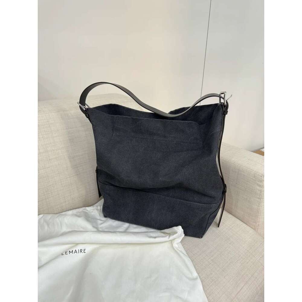Tote Bag Spring New Jennie Same Style Lemai E Canvas Large Capacity Tote Commuter Single Shoulder Crossbody Bag KQ