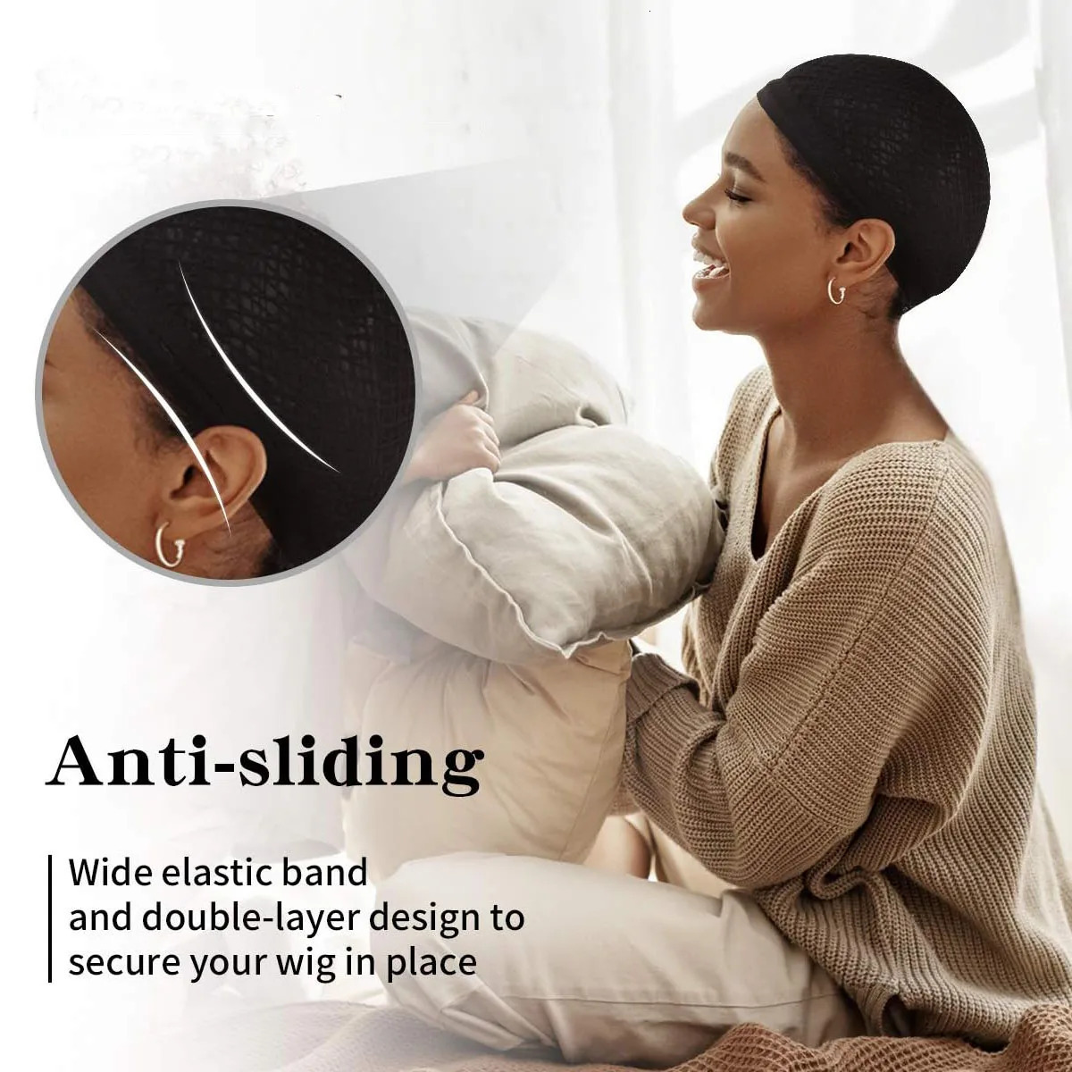 2PCS Black/Skin Color Mesh Net Wig Caps Liner Weaving Caps for Wigs Elastic Hair Net Open or Close End Fishnet Wig Caps Average 250513