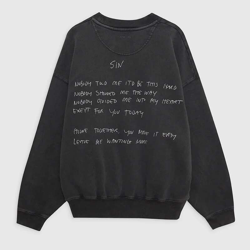 Autumn And Winter North American Niche Graffiti Letter Print Washed Water Stir Fried Color Made Old Women's Sweatshirt