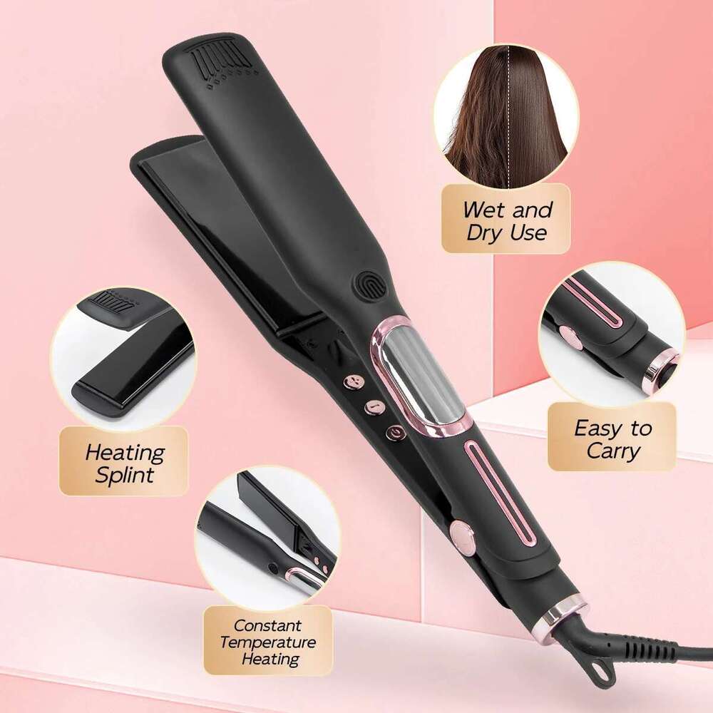 TQ-H1 Professional Straightener Ceramic Digital LCD Display Instant Heating Curling Iron Hair Curler Adjustable Temperature