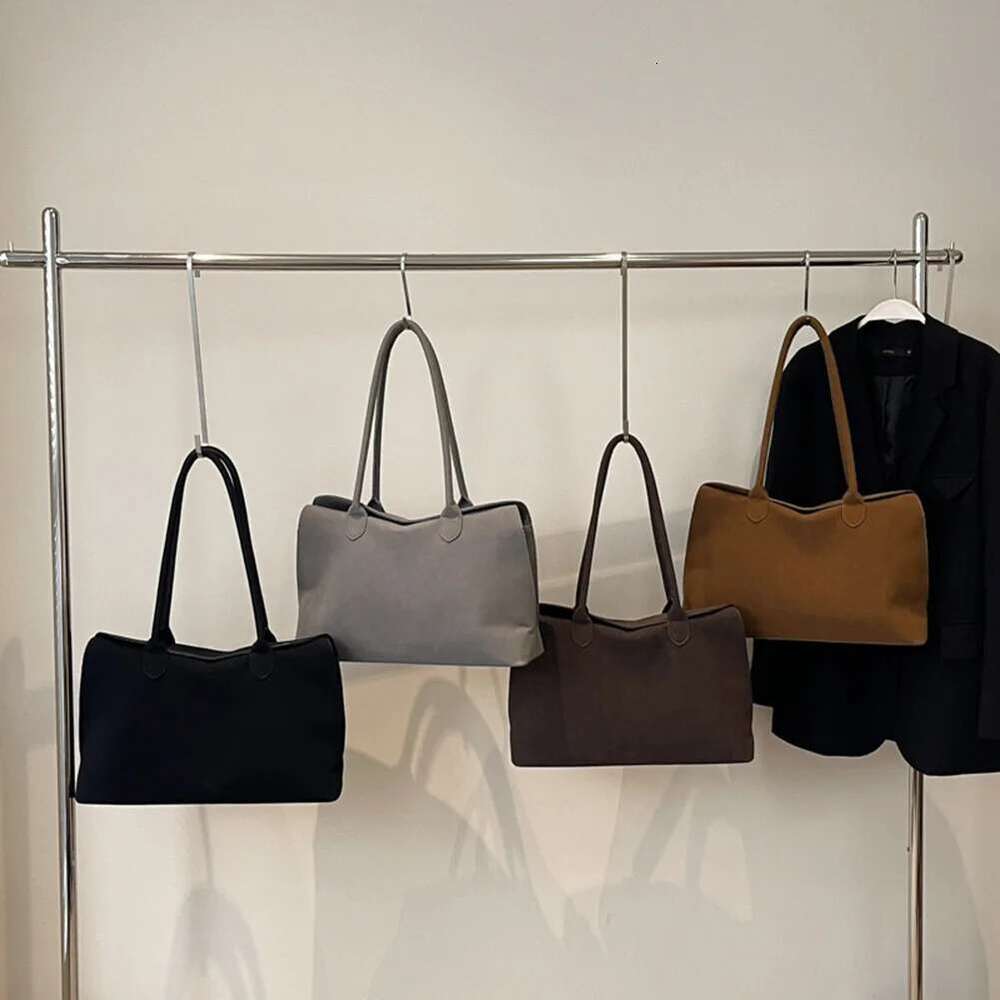 Shoulder For Women Men With Inner Pocket Underarm Suede Solid Color Tote Trendy Satchel Work Travel Bag