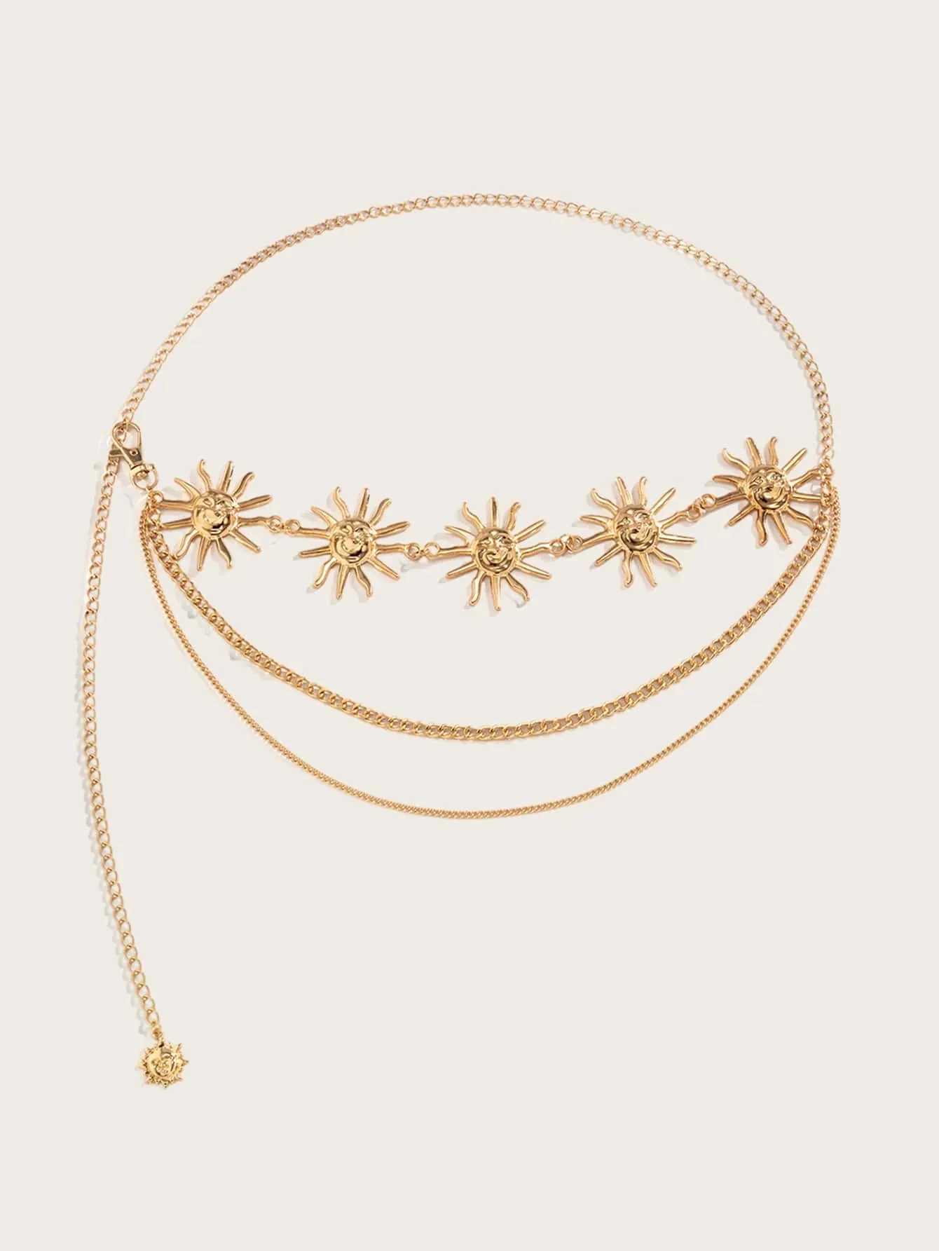Tassel Waist Gold Chain Belt Female Harajuku Accessory Y2K Punk Silver Metal Sun Belts For Women High Quality Luxury Waistband Y250515