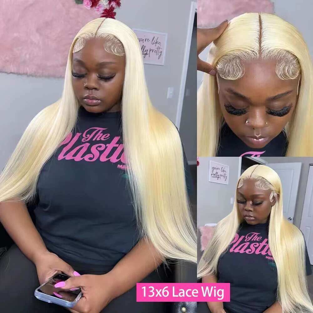 HD Transparent 613 Blonde Straight 200 Density 13x4 13x6 Front Human Hair Wigs For Women Brazilian 360 Lace Frontal Wig