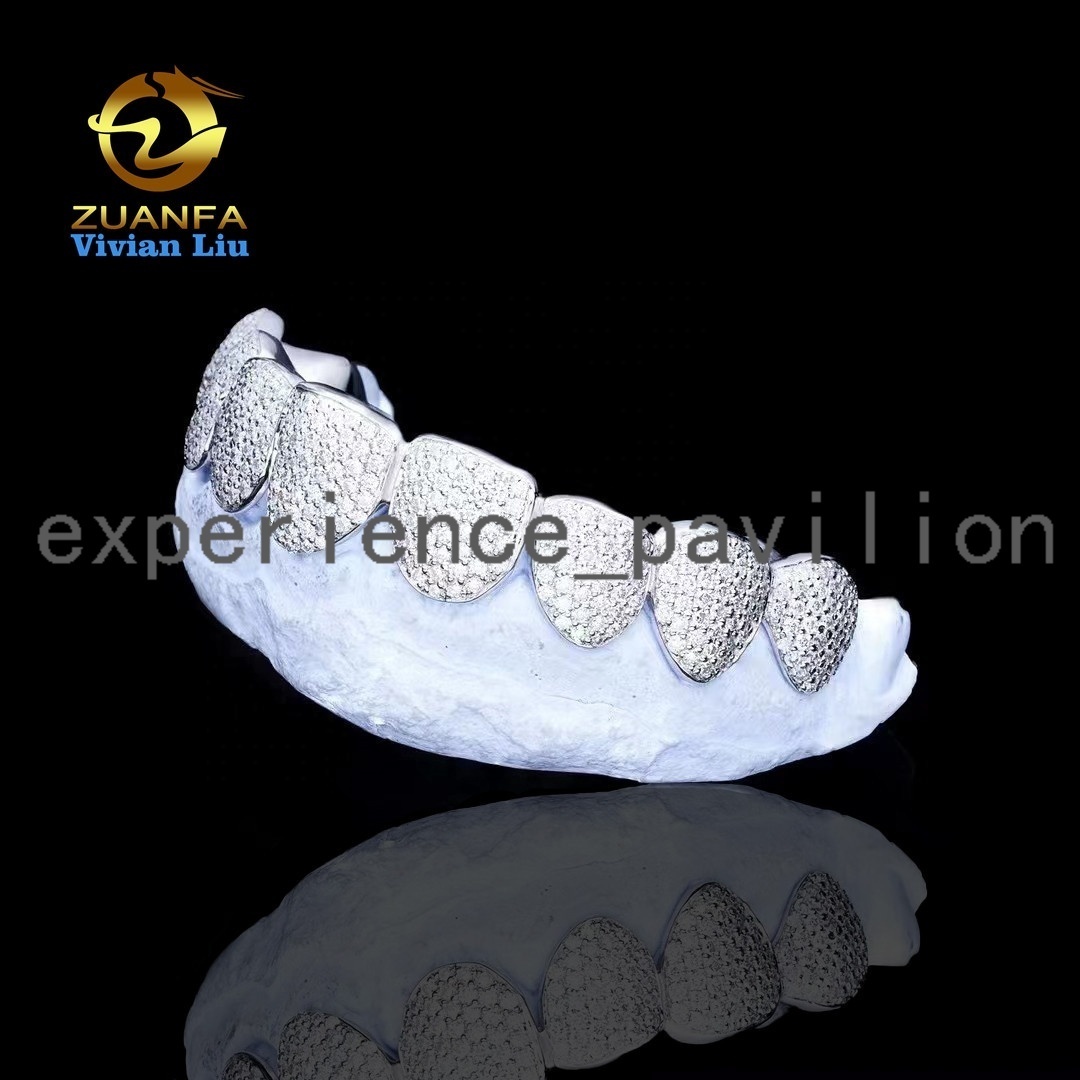 Jewelry Fully Iced Out Diamond Grillz Rapper Jewelry Custom Made VVS Moissanite Grillz