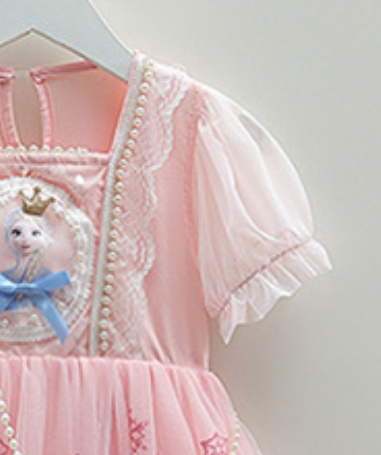 DISNEY kids designer clothes Frozen Elsa princess toddler designer clothes Baby cotton short-sleeved dress children summer girl clothes.