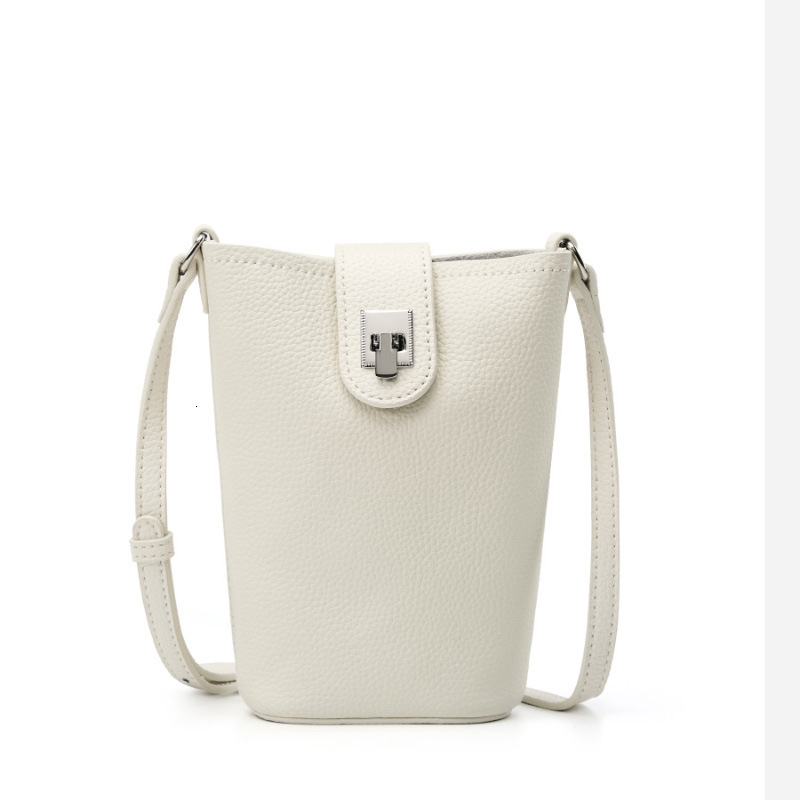New single shoulder mobile phone bag for women multifunctional new casual designer bucket bag elegant solid color mobile phone bucket bag personalized