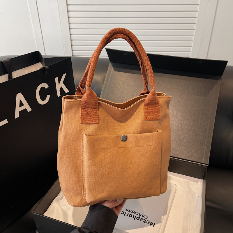 Free Delivery Designer Bag 2025 New Canvas Fabric Harajuku Simple And Versatile Casual Solid Color Hand Women's Trend Luxury Bag