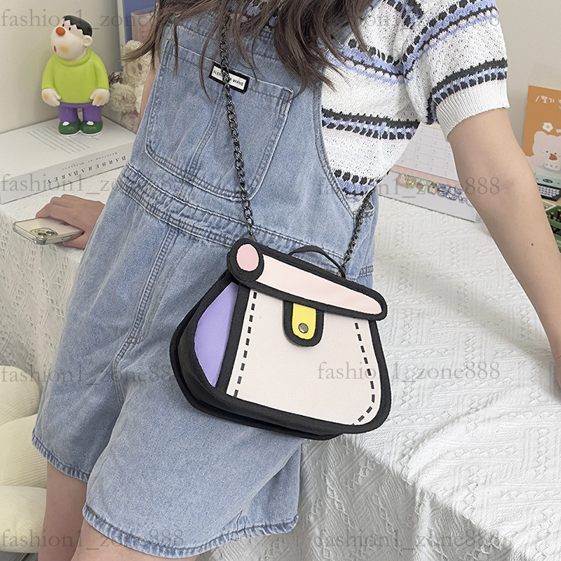 Super Cute Designer Bag Fashion 2D Cartoon Tote Bag High Quality Canvas Handbag Luxury Mini Shoulder Bags Outdoor Beach Party Holiday Gift Summer Godd