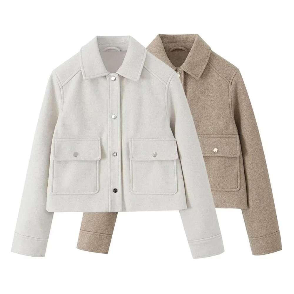 UNIZERA Autumn New Women's Casual Polo Collar Long Sleeve Texture Fashion Versatile Jacket Coat