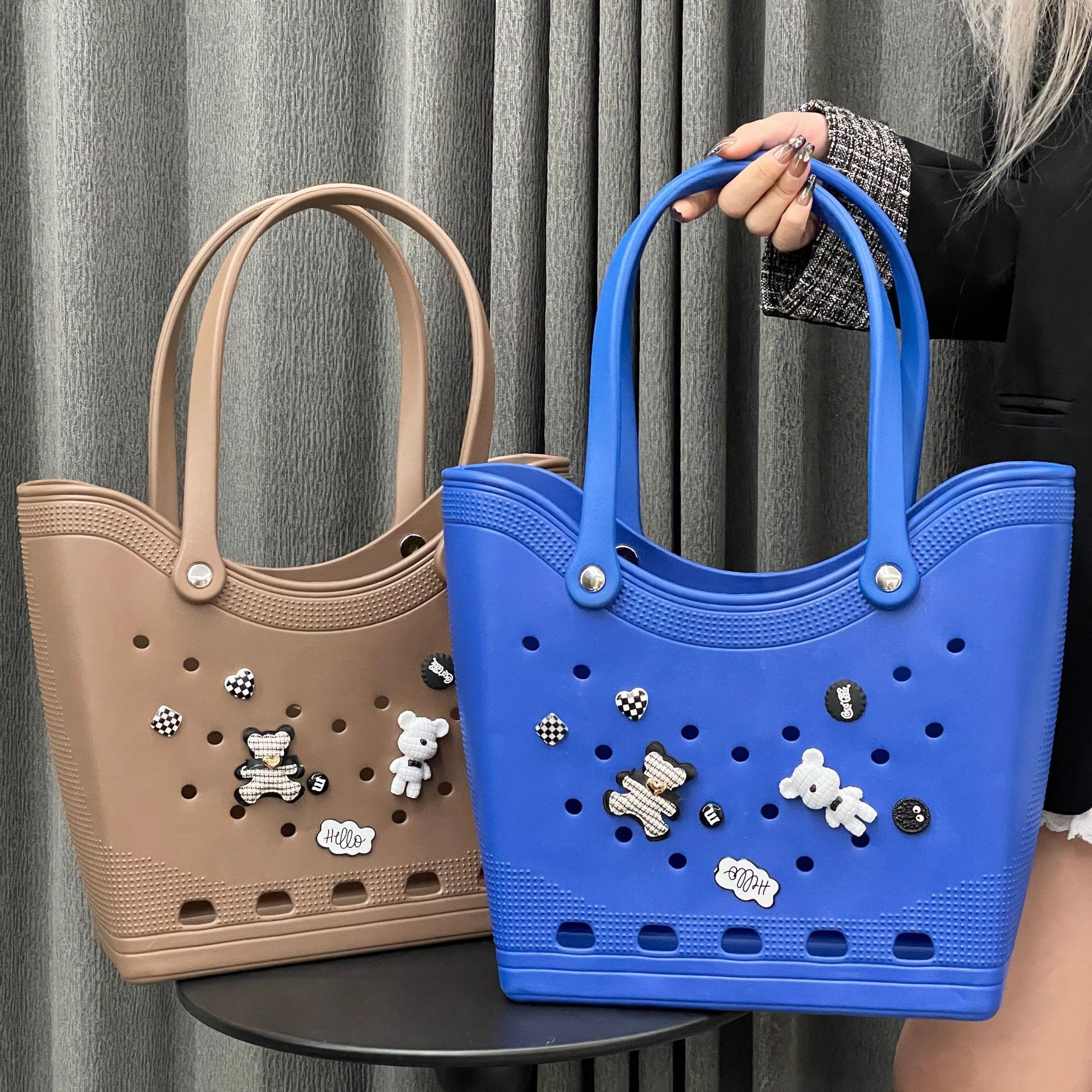 EVA Cave 2025 New Fashionable Seaside Waterproof Beach Outdoor Large Capacity Tote Bag Single Shoulder