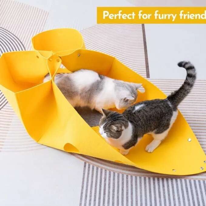 New Felt Foldable and Deformable Tunnel Nest Semi Enclosed Cat House Winter