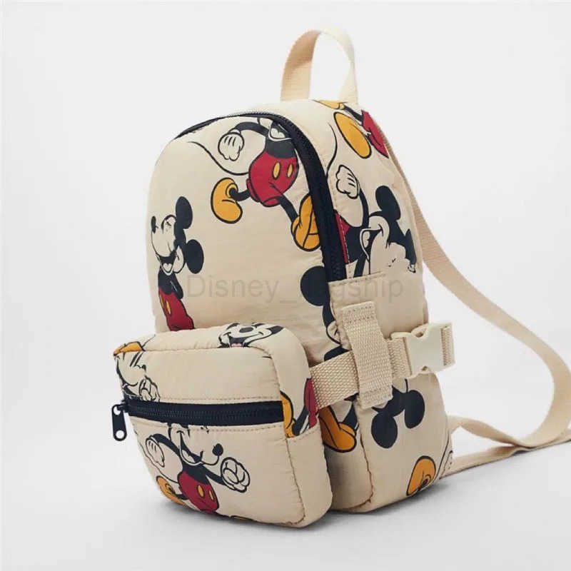 Disney New Fashionable Mickey Mouse Pattern Childrens School Bag Cute Mickey Print Lightweight BackpackXJ250515