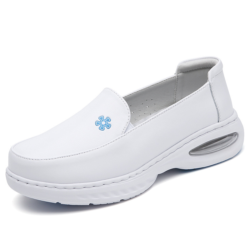 Summer Air Cushion Does Nurse Women Comfortable Soft Soles For Medical Care Anti Slip Breathable Hollow Out Casual Shoes Genuine Leather And Odor Ddmy