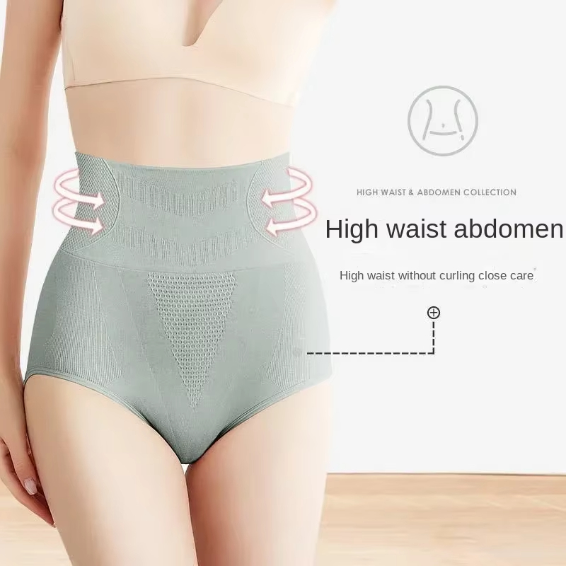 High Waist Briefs Striped Control Bikini Large Size 3PCS Seamless Sexy Women Thongs Shorts Sexy Underwear Bodyshaper Slimming High Waist Seamless Pant