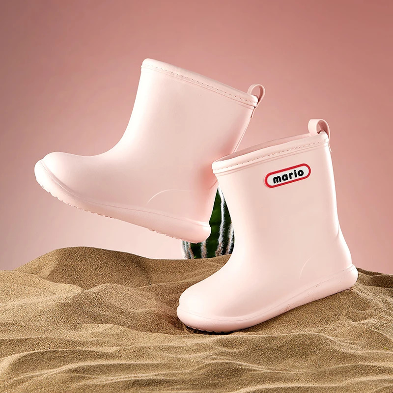 Cheerful Mario Kids rain boots for Boys and girls outdoor waterproof cute water shoes 250515
