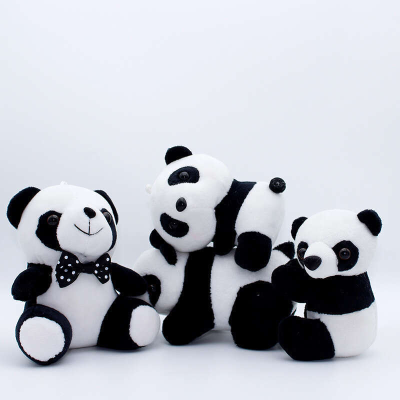 Panda brooch crouching bear pin cute panda doll cartoon plush accessories