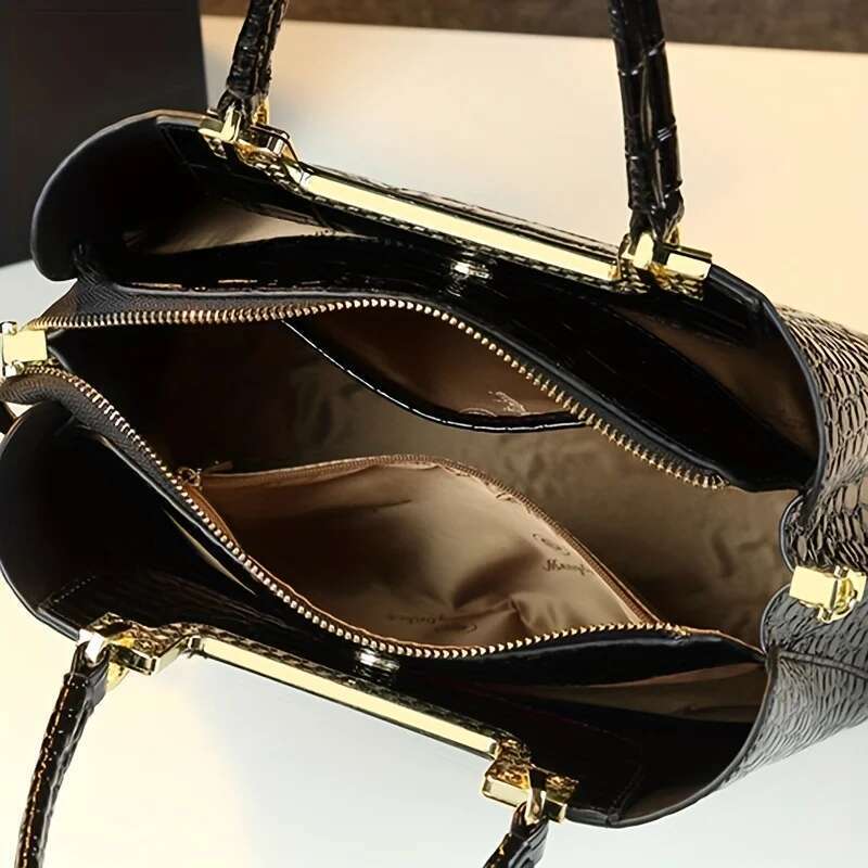 Mother Bag 2024 New Fashion Alligator Design Atmospheric Middle-Aged Ladies Bag Light Brand Handbag