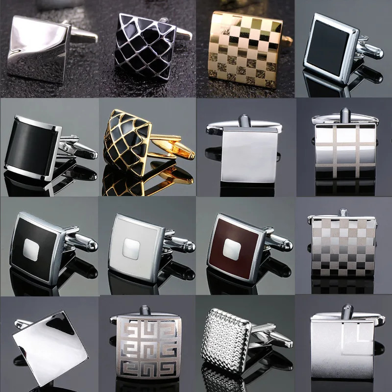 High Quality Cufflinks Cuff Links Mens French Square Button Shirts Accessories Business Jewelry 250515
