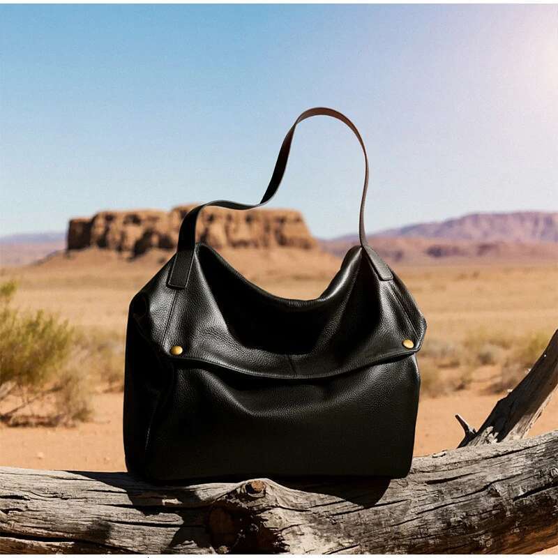Brand New Capacity Shoulder Genuine Large Soft Leather Bag Simple Casual Women's Tote Handbags