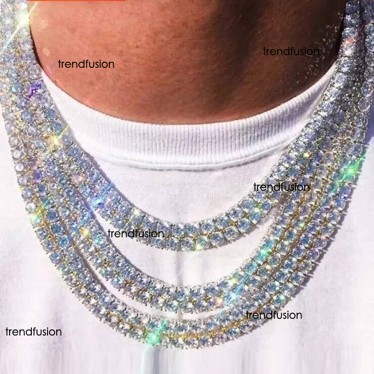 necklace moissanite chain Custom Sier Real White 5mm Moissanite Dia Tennis Gold Chain Necklace