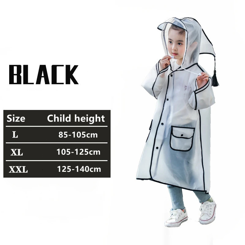 Raincoat Kids 1-10 Years Boys Girls Rain Jackets Cartoon Rain Coat Outfits Transparent Rainwear Baby Waterproof Child Clothes 250515