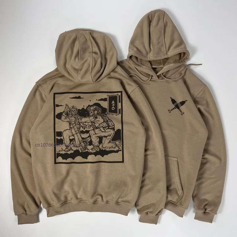 American Street Tide Personalized Pattern Printing Sports Men Women Solid Color Pullover Hoodie Spring Loose Couple Tops Designer