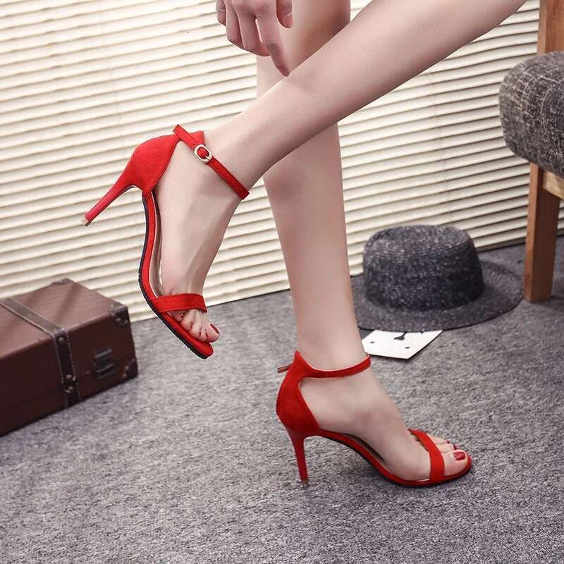 2025 Summer Suede Hollow High Stiletto Fashion Sandles Women Heels Ladies Shoes Women's Sandals