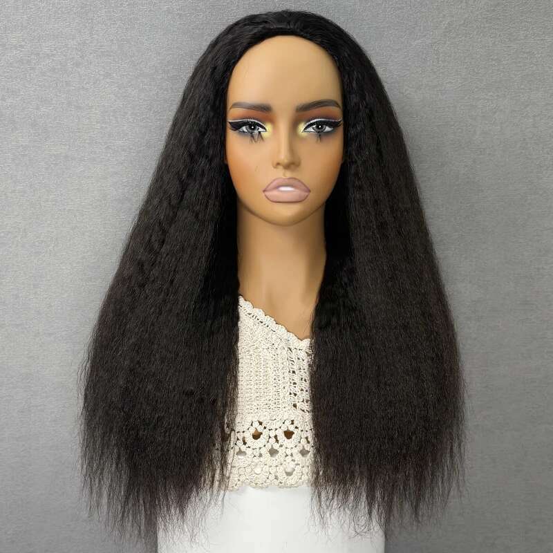 VSHOW 3 In 1 Half Wig Kinky Straight Human Hair Full hiine Made Wigs With Natural Hairline Beginner Friendly