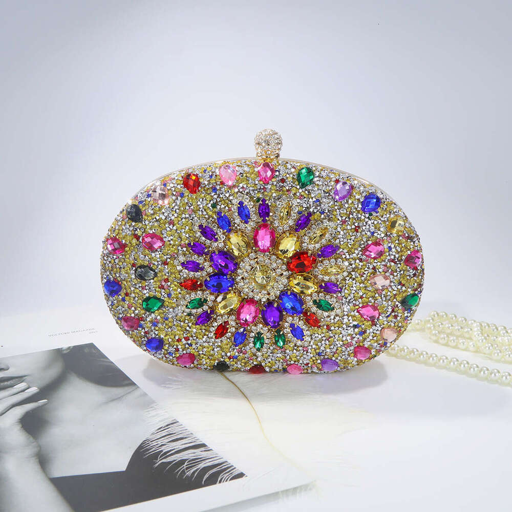 Design sensation suower studded dia dinner bag explosive women's cheongsam evening dress handbag clutch 2025 new style chic and elegant temperame