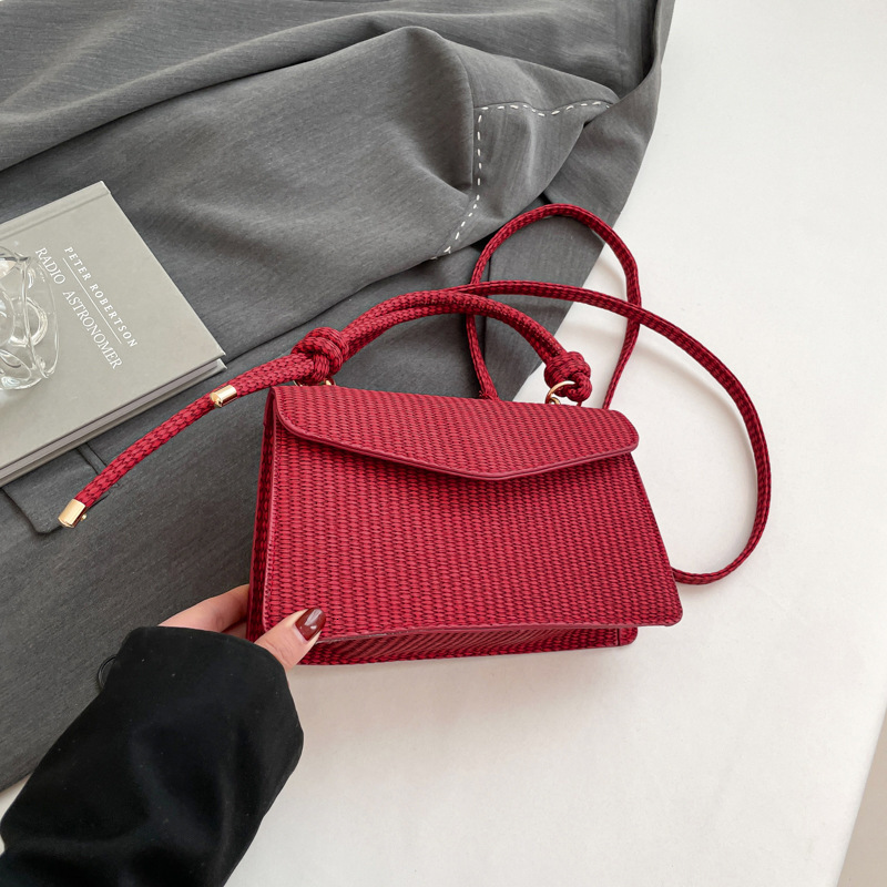 Free Delivery Designer Bag Niche Striped Women's Western Style And Niche Design Hand 2025 Fashion Trend Single Shoulder Crossbody Small Square Co