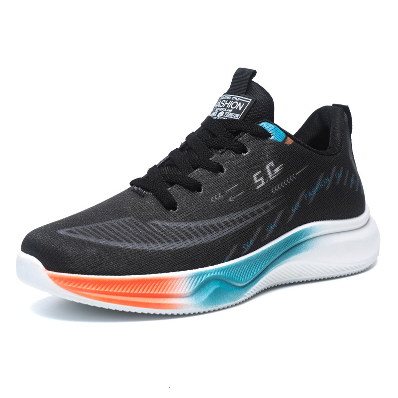 Lightweight sports for men, spring 2025 new breathable ice silk mesh men's shoes, thick soled casual running shoes