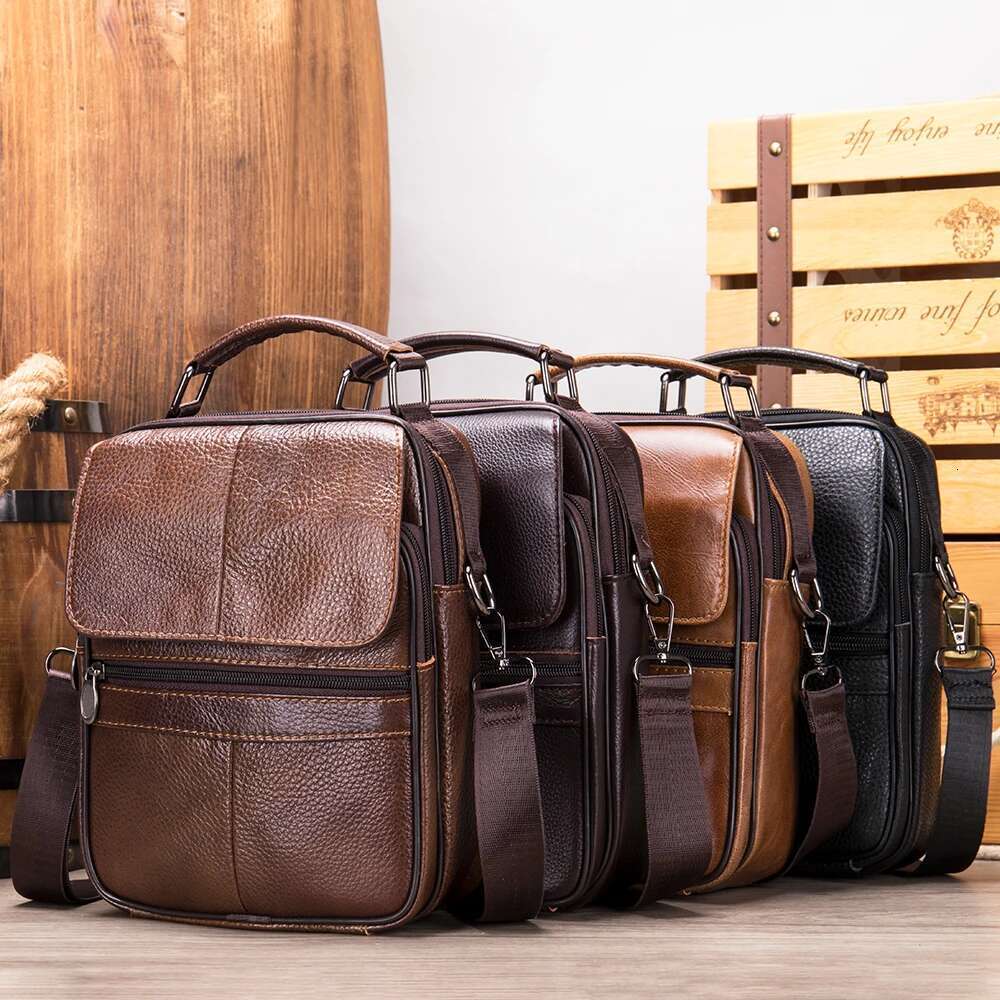 Westal shoulder husband genuine leather handbag men messenger bag