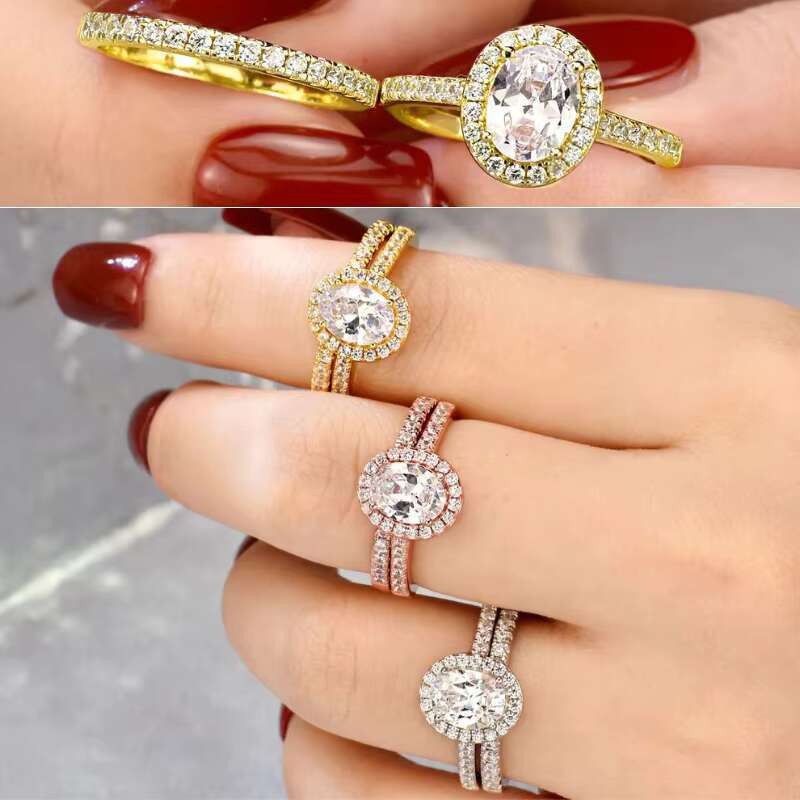 Princess cutting GRA pure silver electroplated women's engagement wedding pyroxene ring