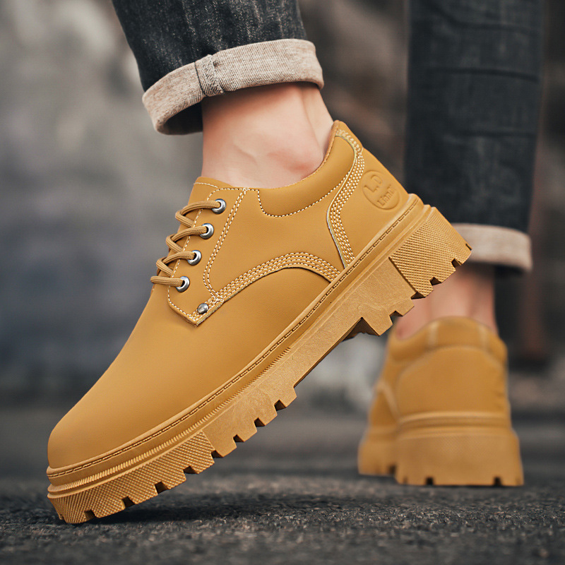 Spring New British Style Work Clothes Men S Casual Leather Fashion Trend Thick Casual Shoes Soled Single Shoes Ddmysaturn