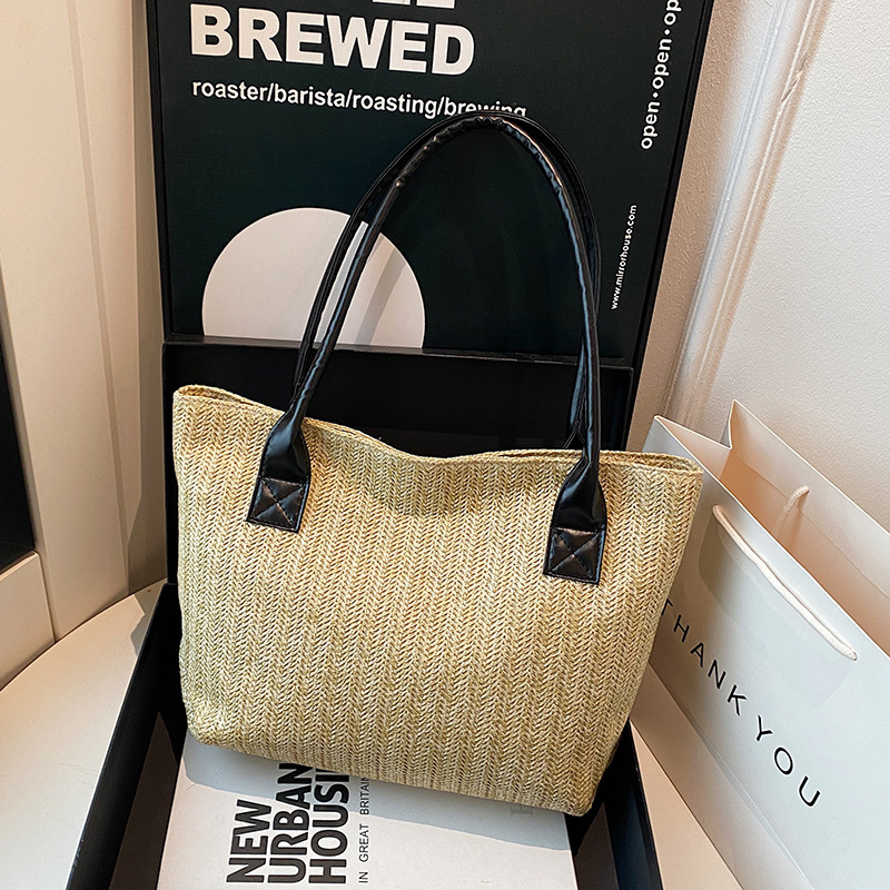 Weaving Contrasting Color Bucket 2025 Spring New Luxury Bag Fashion Trend Women's Single Shoulder Tote Bag New Free Delivery Designer Bag Beach V