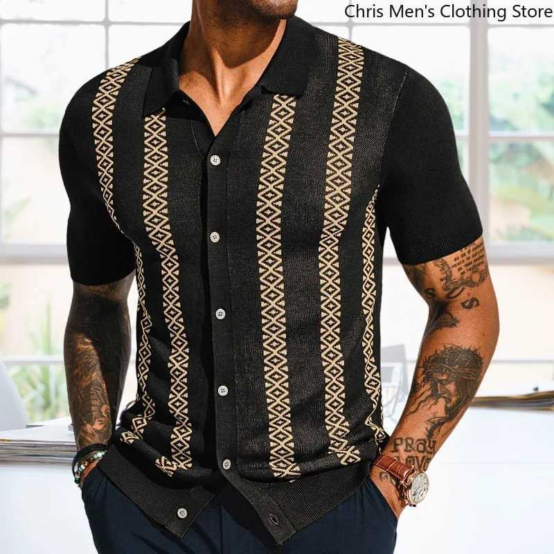 High Quality Three-dimensional Tailoring Slim Temperament Mens Knit Shirt Mens Luxury Polo Shirt | Business Casual T-shirt W250515