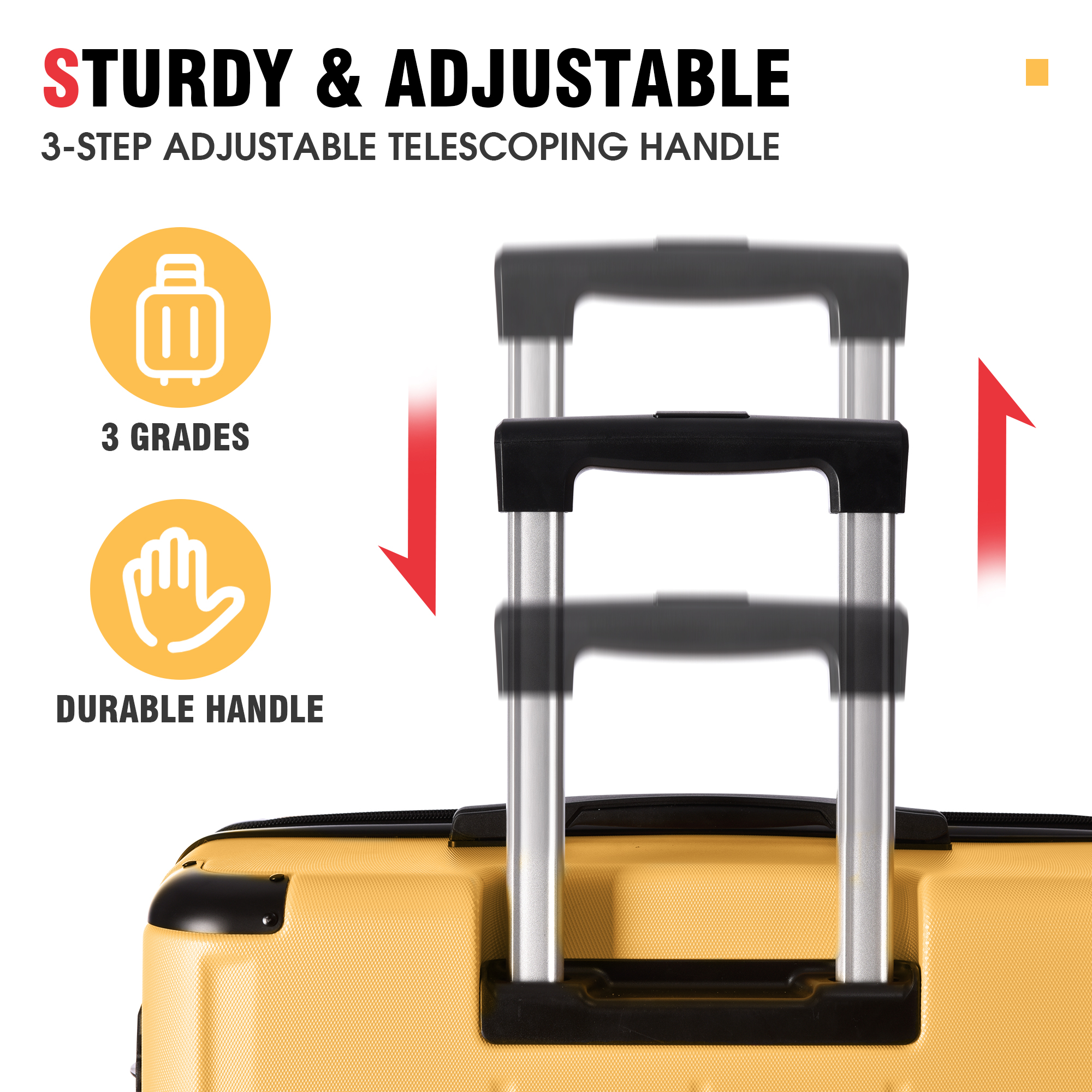 Luggage Sets 3 Piece, Expandable Hard shell ABS Suitcases with Double Spinner, Travel luggage Set with TSA Lock allows for wide luggage travel (20/24/