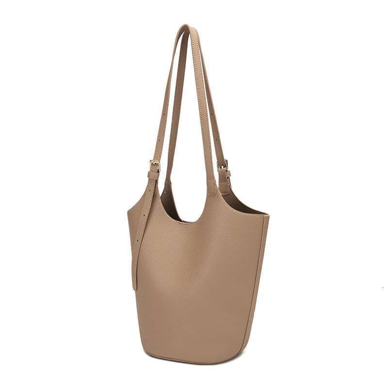 Retro Simple Shoulder Bags Large Capacity Pu Leather Bucket Women's Commuting Underarm Bag Fashion Ladies Handbags