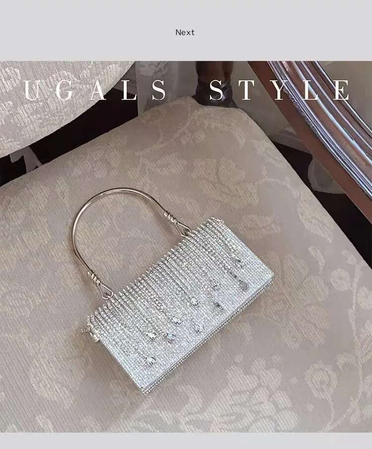 Glitter Shiny Dia Evening Bling Tassel Square Women Handbag Wedding Party Clutch Purse Shoulder Crossbody Bag