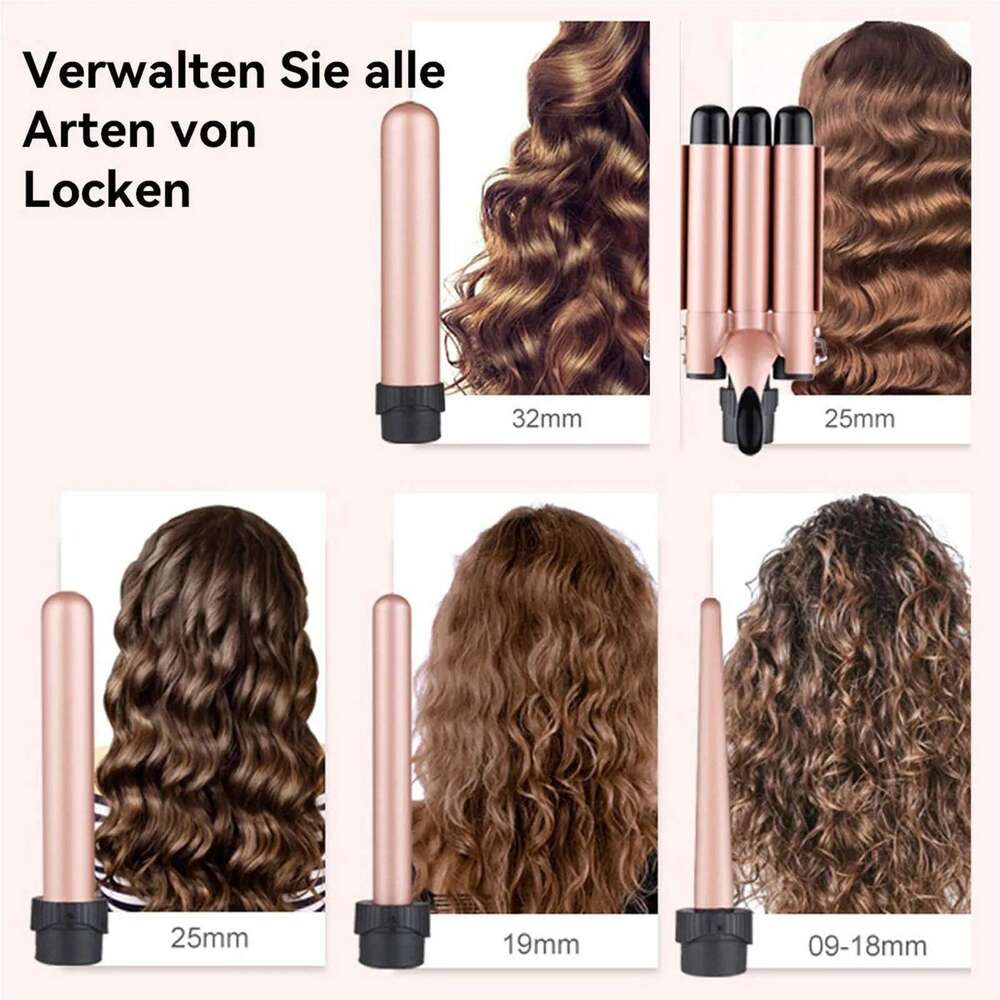 5 In 1 Waver Curling Iron Lcd Display Hair Wand Curler For Professional Salon At Home Diy Natural Styling