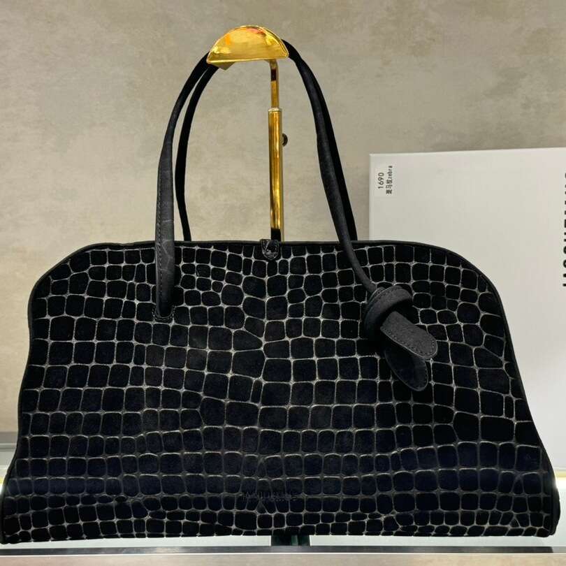 Women's Bags Designer New Advanced Crocodile Pattern Bowling Handbag, Crossarm, Underarm, Single Shoulder, Large Capacity Bag